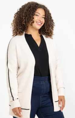Toscane Boutique Cardigan avec détail contrasté| Pulls & Cardigans