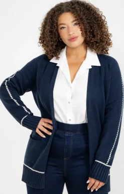 Toscane Boutique Cardigan avec détail contrasté| Pulls & Cardigans