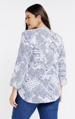 Toscane Boutique Chemise en lin imprimé bandana| Chemisiers & Tuniques