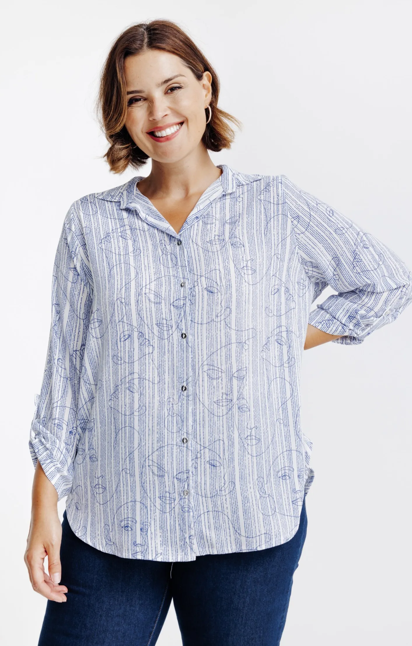 Toscane Boutique Chemise imprimée viages et rayée| Chemisiers & Tuniques