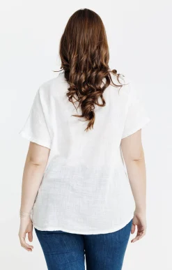 Toscane Boutique Chemise manches courtes avec broderies| Chemisiers & Tuniques