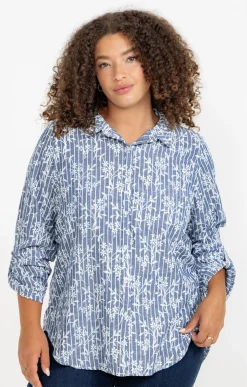 Toscane Boutique Chemise rayée effet brodé| Chemisiers & Tuniques