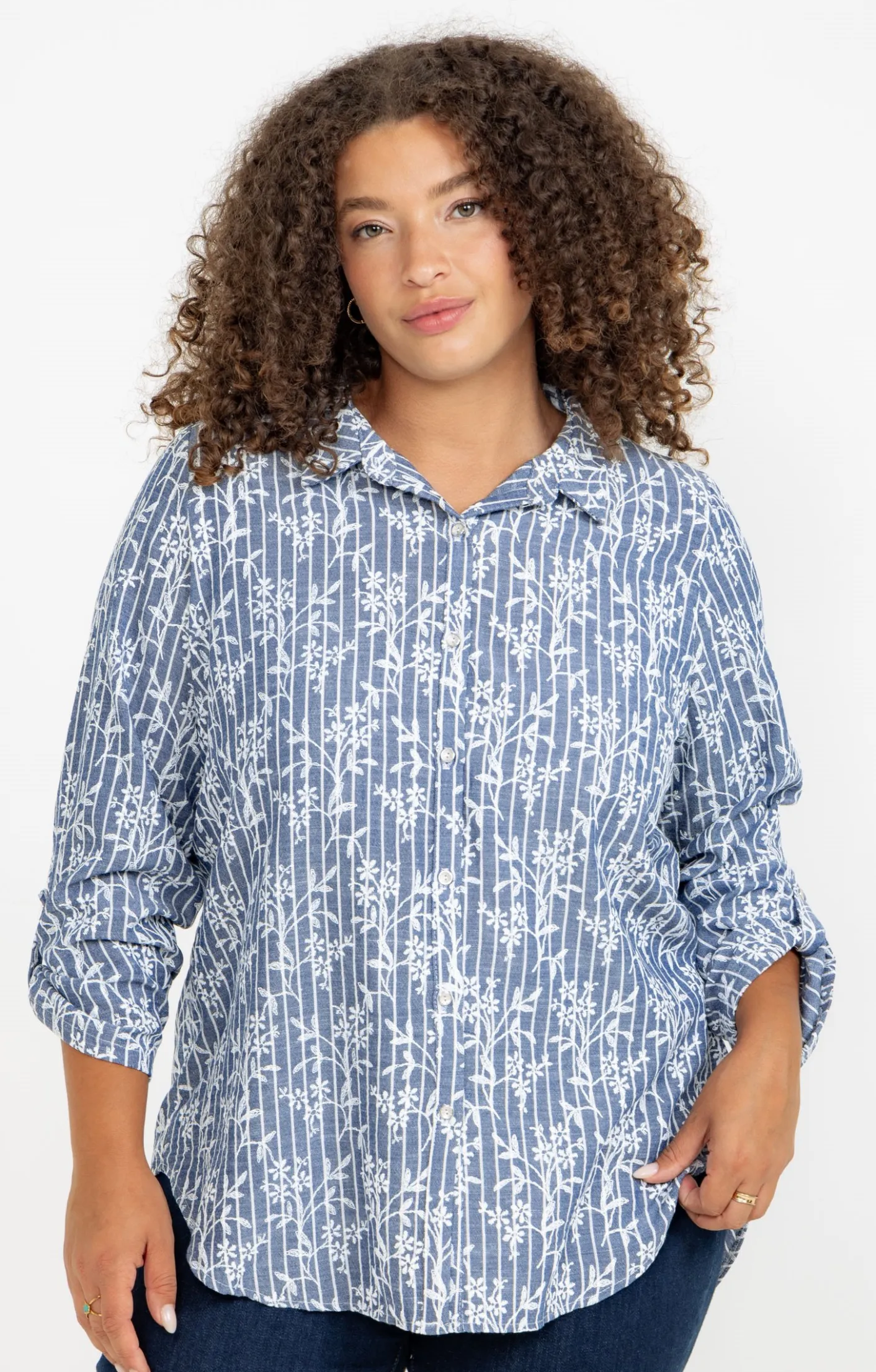 Toscane Boutique Chemise rayée effet brodé| Chemisiers & Tuniques