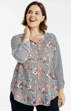 Toscane Boutique Chemise rayée et fleurie| Chemisiers & Tuniques