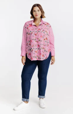 Toscane Boutique Chemise rayée et imprimé fleuri| Chemisiers & Tuniques