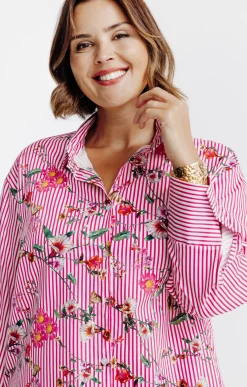 Toscane Boutique Chemise rayée et imprimé fleuri| Chemisiers & Tuniques