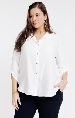 Toscane Boutique Chemise unie manches 3/4| Chemisiers & Tuniques