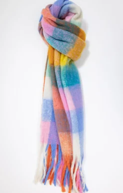 Toscane Boutique Echarpe chaude à carreaux s| Accessoires