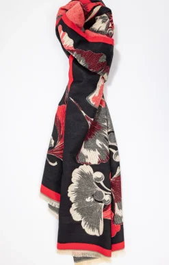Toscane Boutique Echarpe chaude imprimé ginkgo| Accessoires