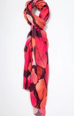 Toscane Boutique Foulard imprimé feuilles en camaïeu| Accessoires