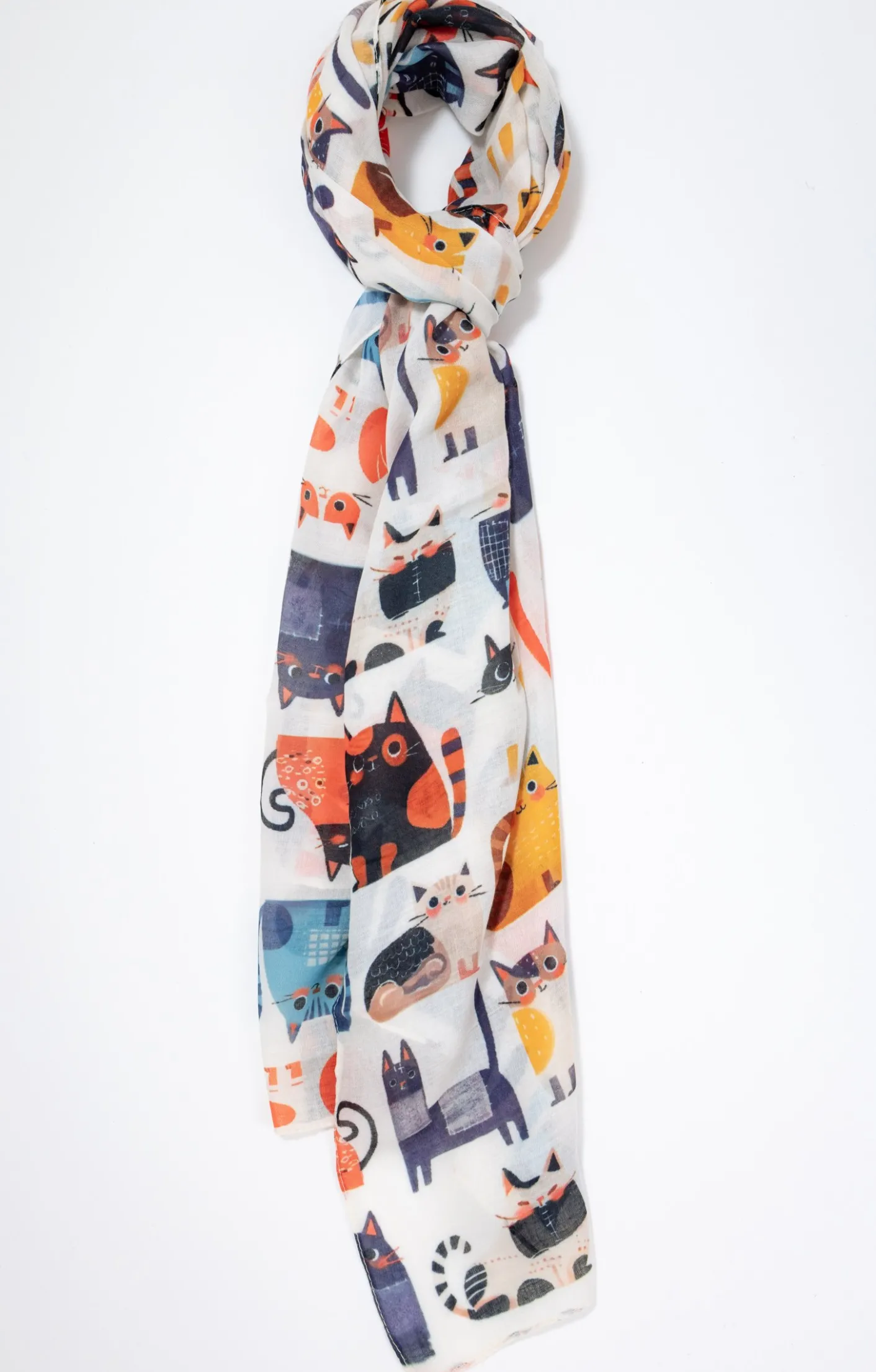Toscane Boutique Foulard léger imprimé petits chats| Accessoires