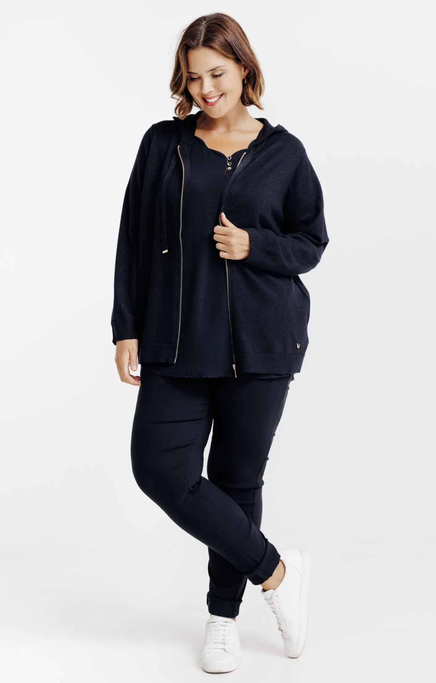 Toscane Boutique Gilet à capuche avec lurex| Pulls & Cardigans