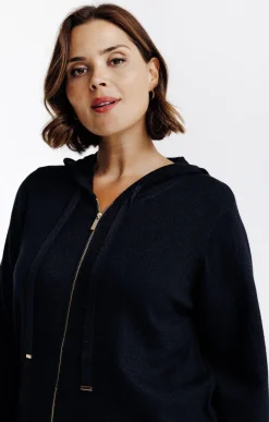 Toscane Boutique Gilet à capuche avec lurex| Pulls & Cardigans