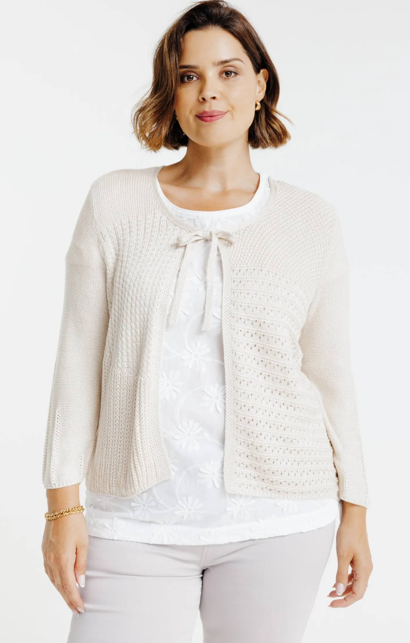 Toscane Boutique Gilet à nouer avec fil lurex| Pulls & Cardigans