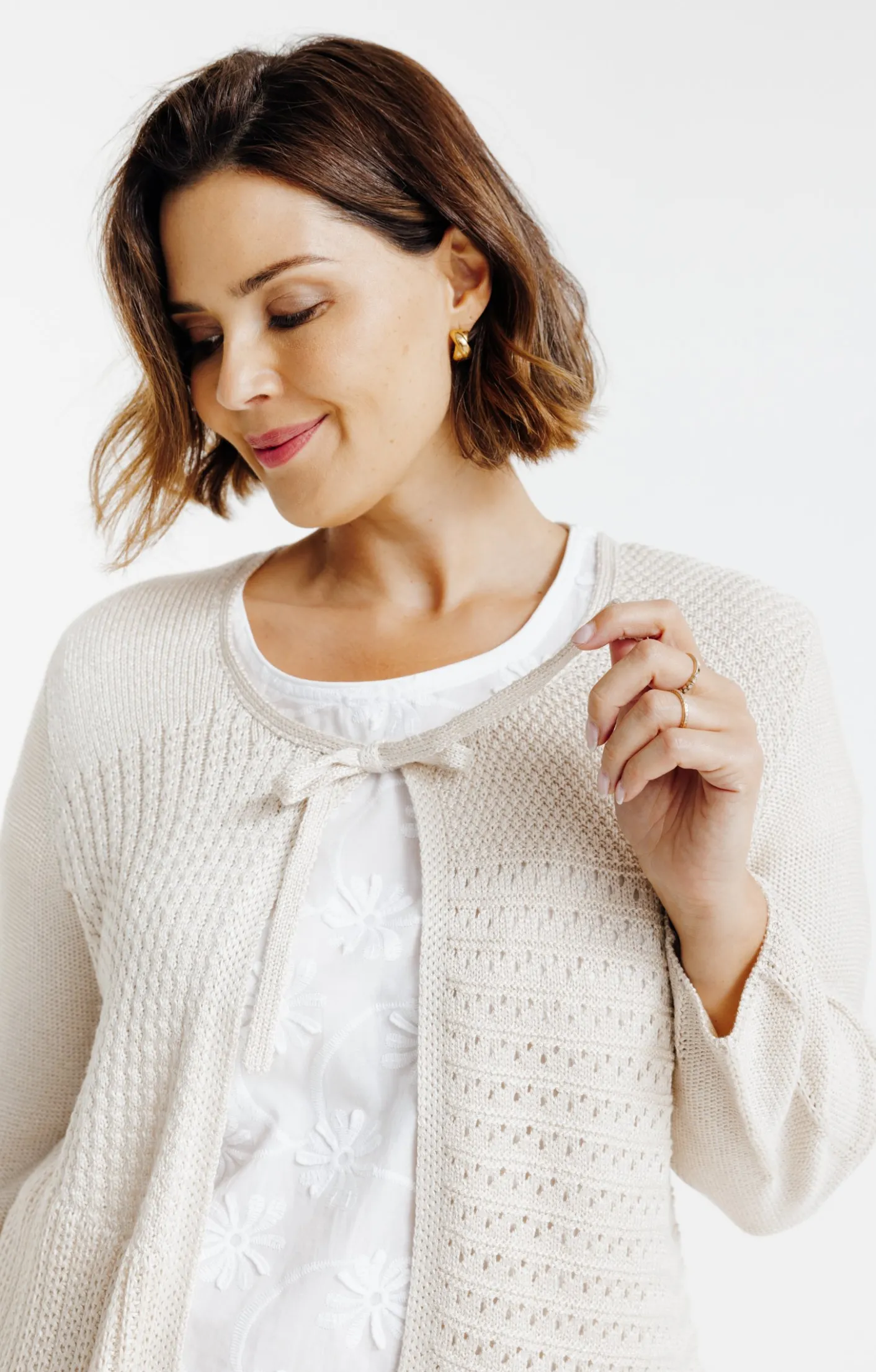 Toscane Boutique Gilet à nouer avec fil lurex| Pulls & Cardigans