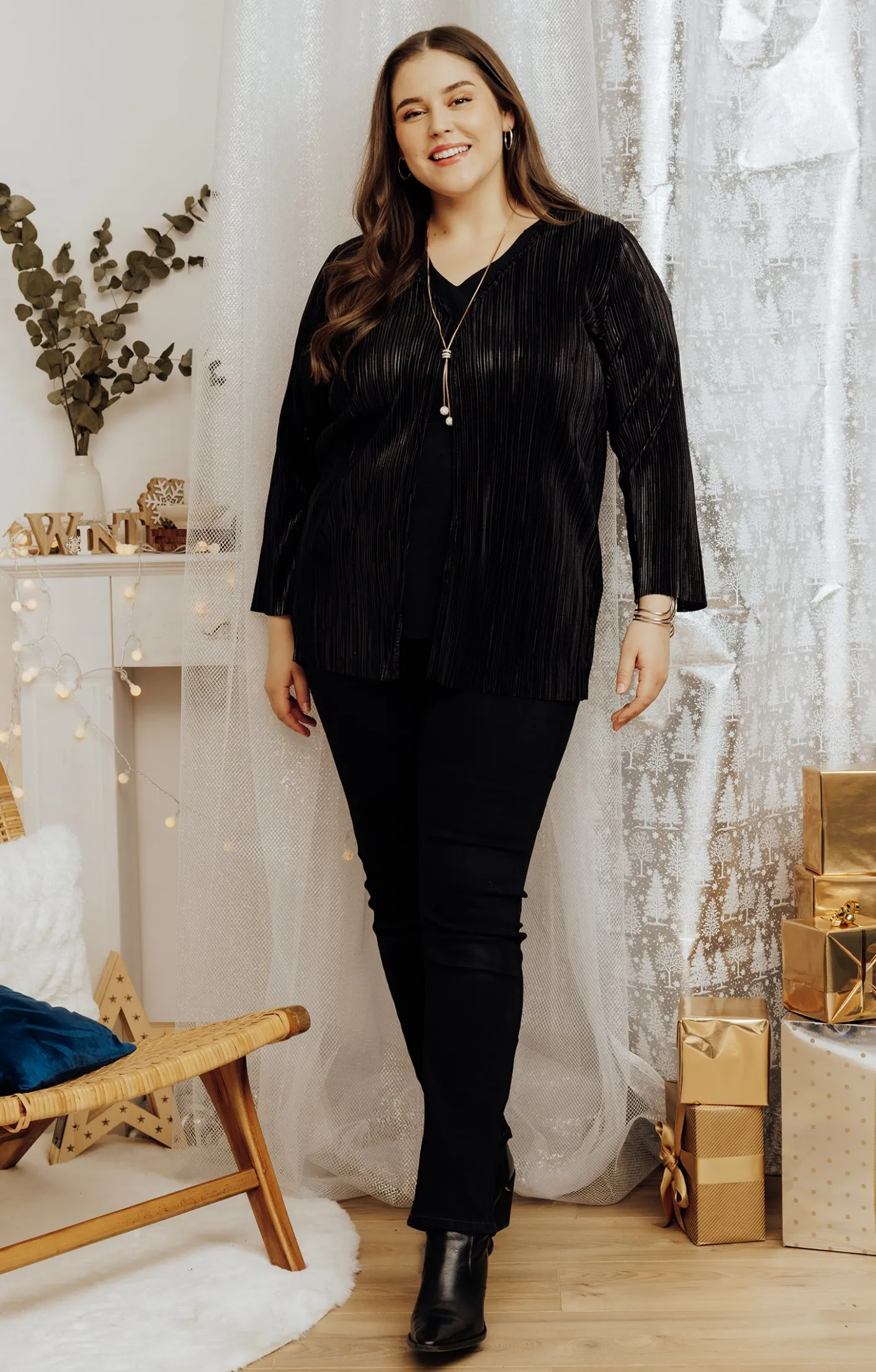 Toscane Boutique Gilet plissé brillant| Tee-shirts