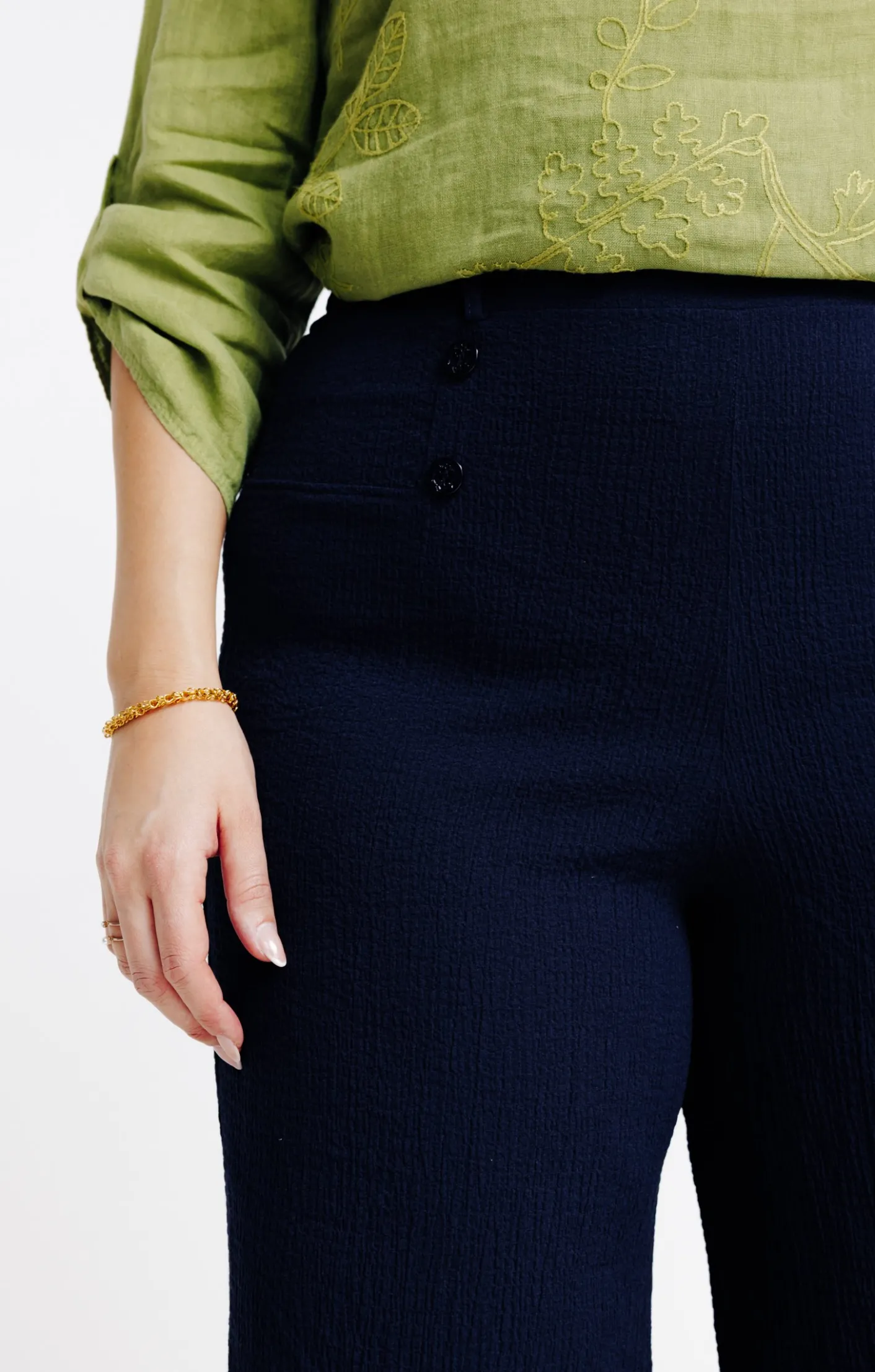 Toscane Boutique Jupe culotte 4 boutons ancre ton sur ton| Jupes