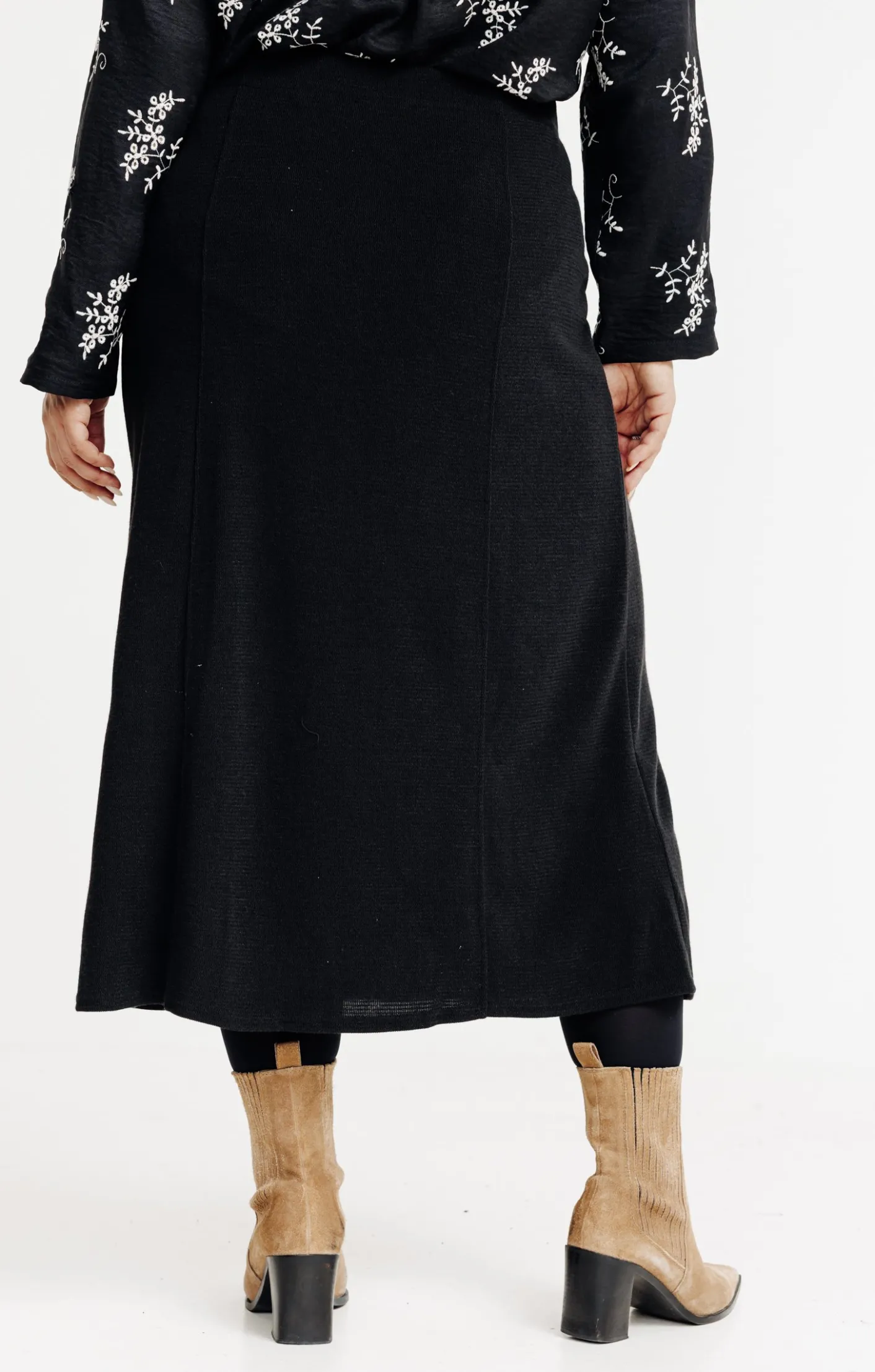 Toscane Boutique Jupe en maille unie à boutons| Jupes
