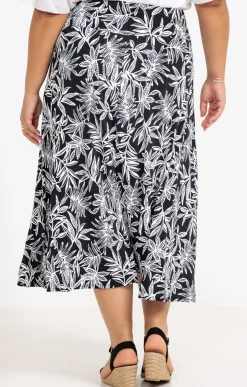 Toscane Boutique Jupe longue en maille imprimé palmier| Jupes