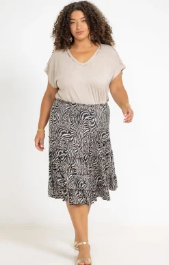 Toscane Boutique Jupe maille volants imprimé peau de bête| Jupes