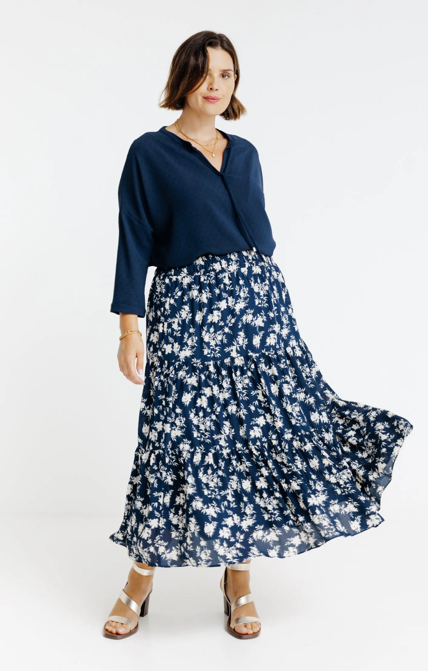 Toscane Boutique Jupon évasé imprimé fleuri| Jupes