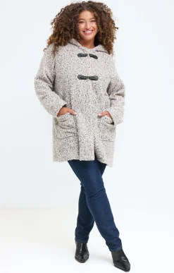 Toscane Boutique Manteau à capuche en bouclette| Manteaux