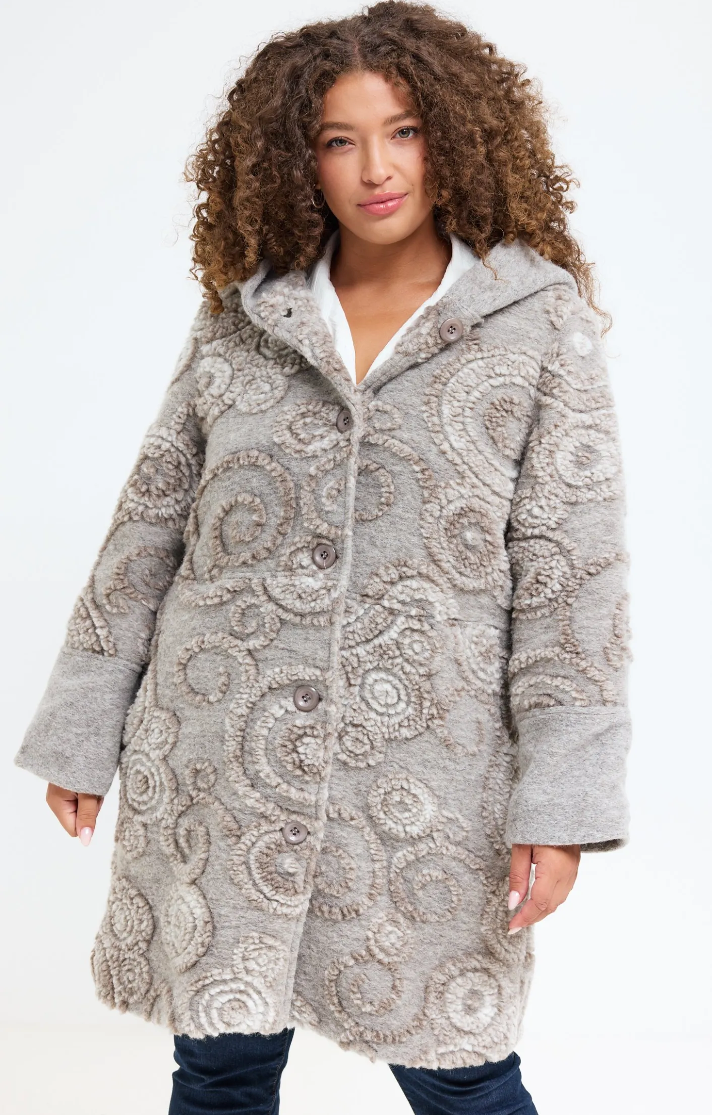 Toscane Boutique Manteau en lainage fantaisie| Manteaux