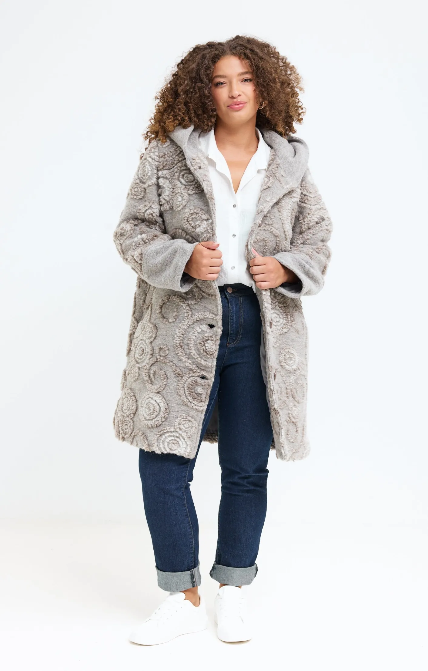 Toscane Boutique Manteau en lainage fantaisie| Manteaux