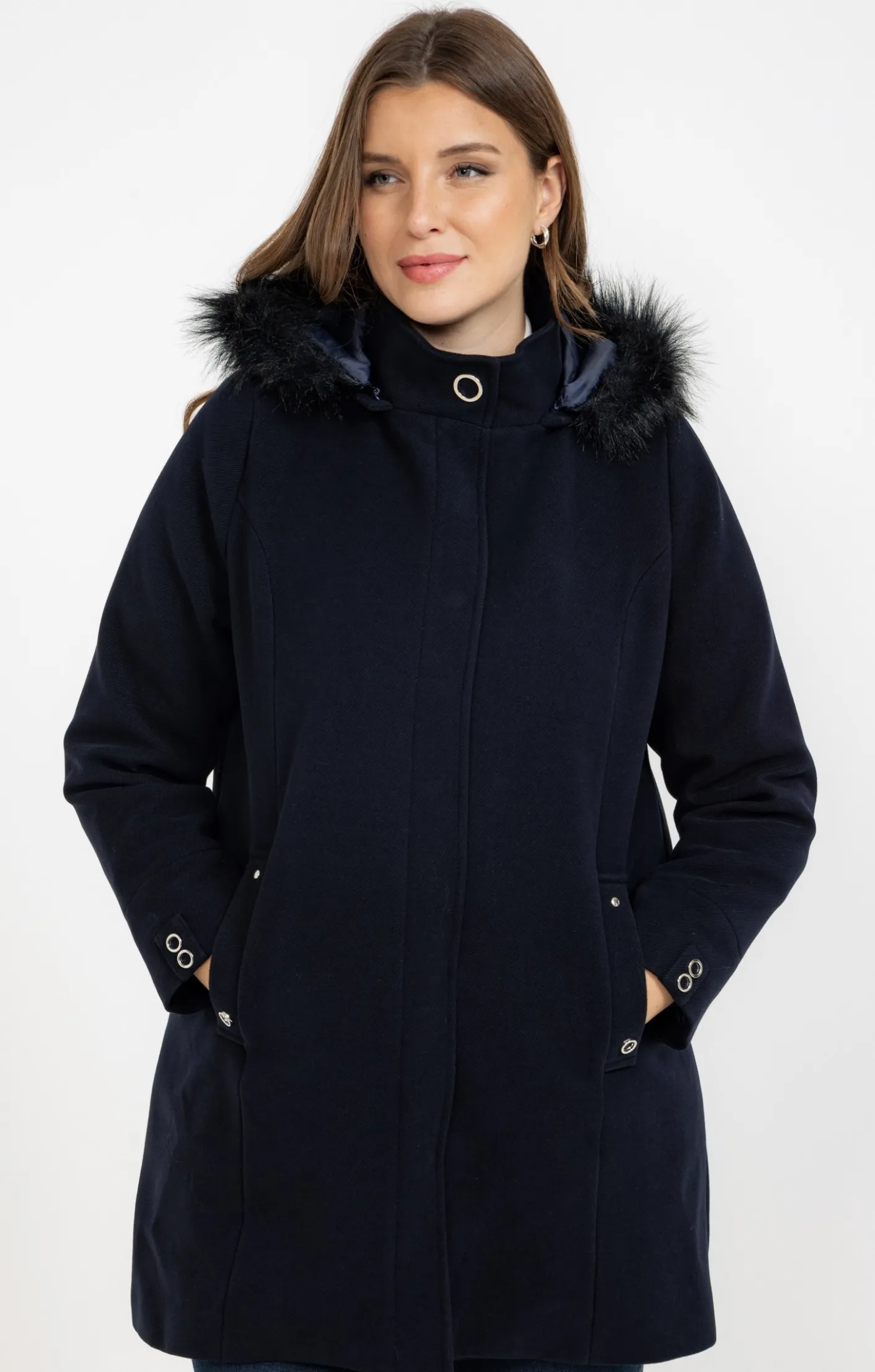 Toscane Boutique Manteau mi-long à capuche| Manteaux