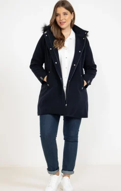 Toscane Boutique Manteau mi-long à capuche| Manteaux