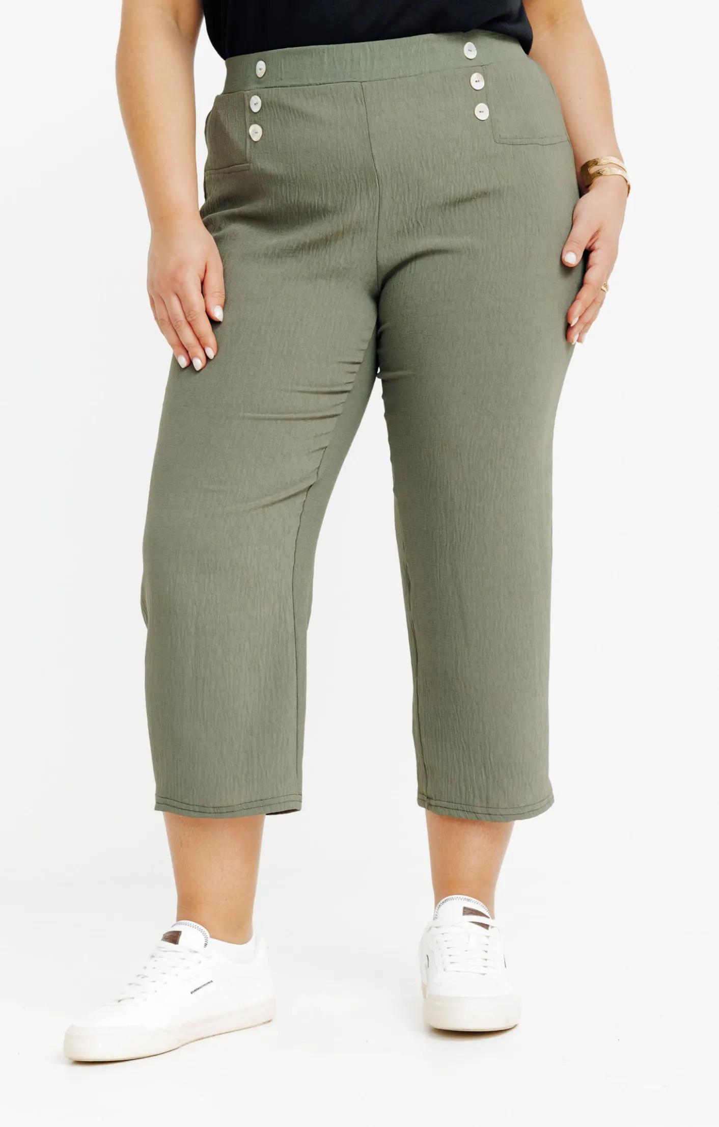 Toscane Boutique Pantacourt fluide boutons nacre| Pantalons