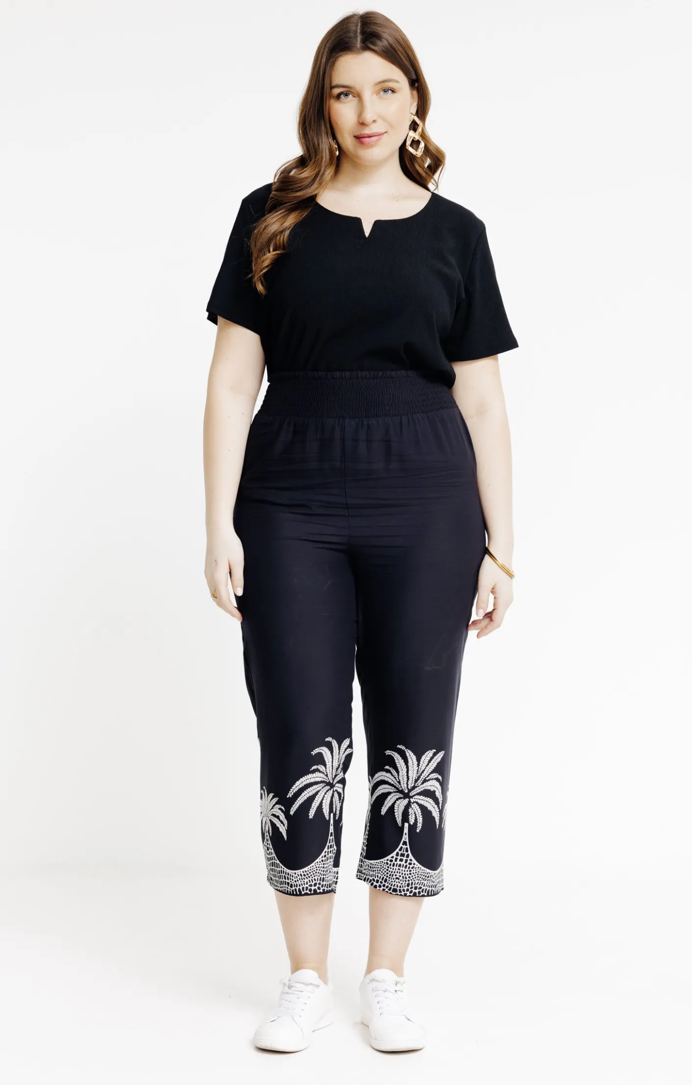 Toscane Boutique Pantacourt imprimé bas de jambe| Pantalons