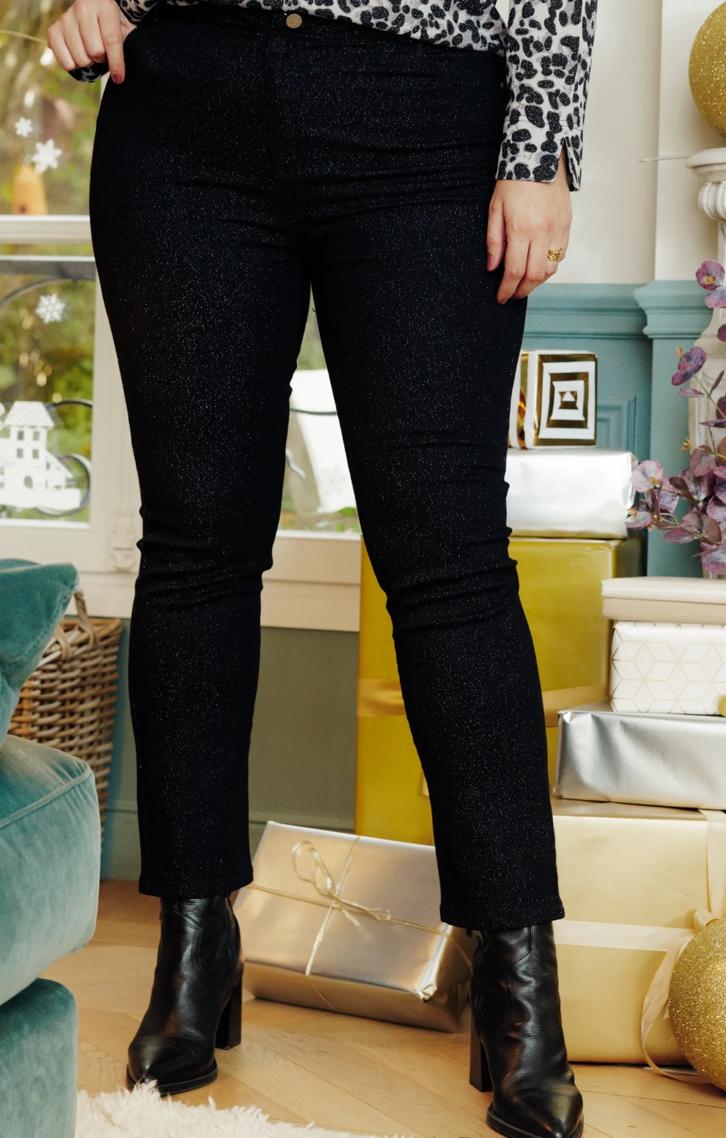 Toscane Boutique Pantalon 5 poches brillant| Pantalons