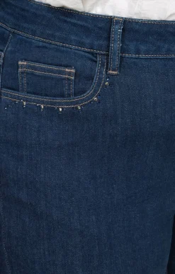 Toscane Boutique Pantalon 5 poches droit en denim| Pantalons