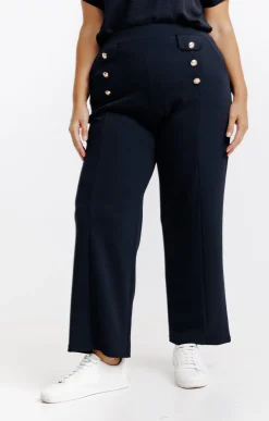 Toscane Boutique Pantalon chic à boutons| Pantalons