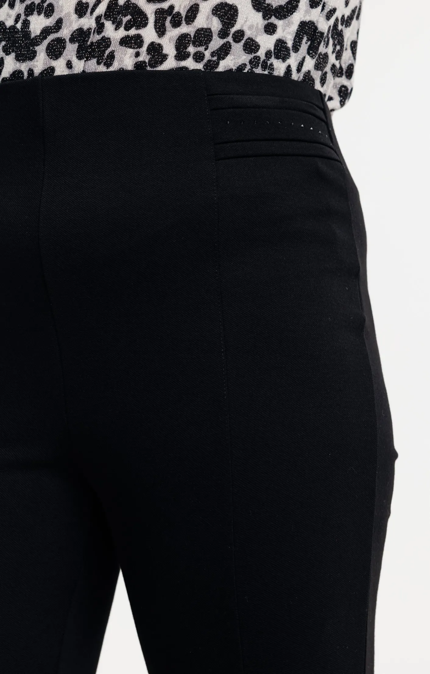 Toscane Boutique Pantalon de ville coupe droite en maille| Pantalons