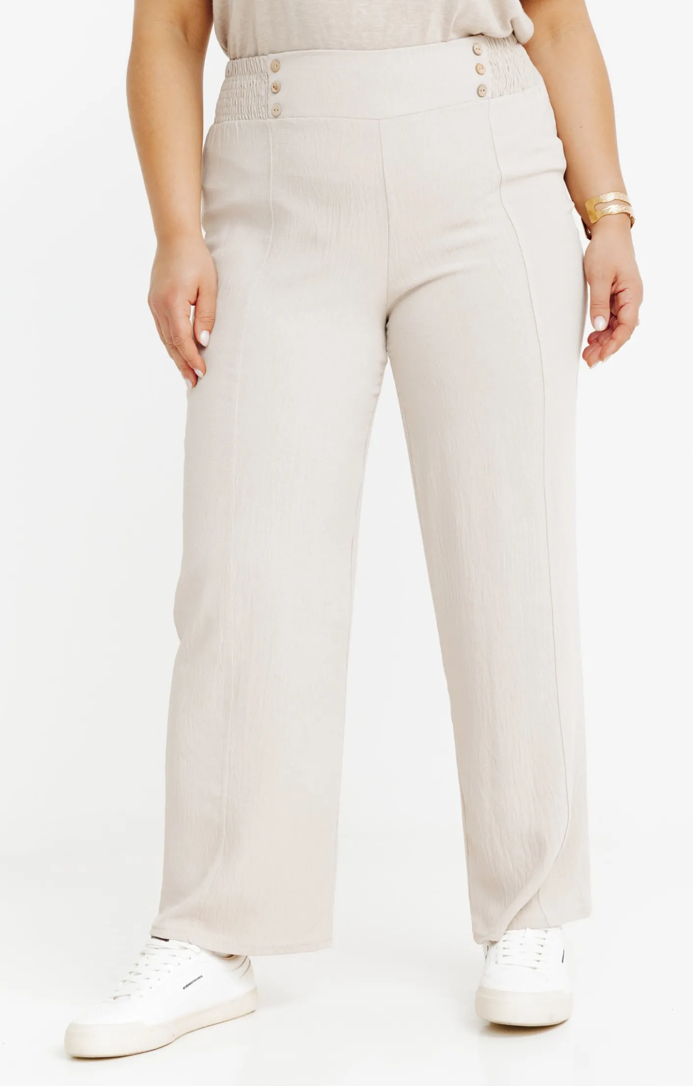 Toscane Boutique Pantalon large détail boutons coco| Pantalons