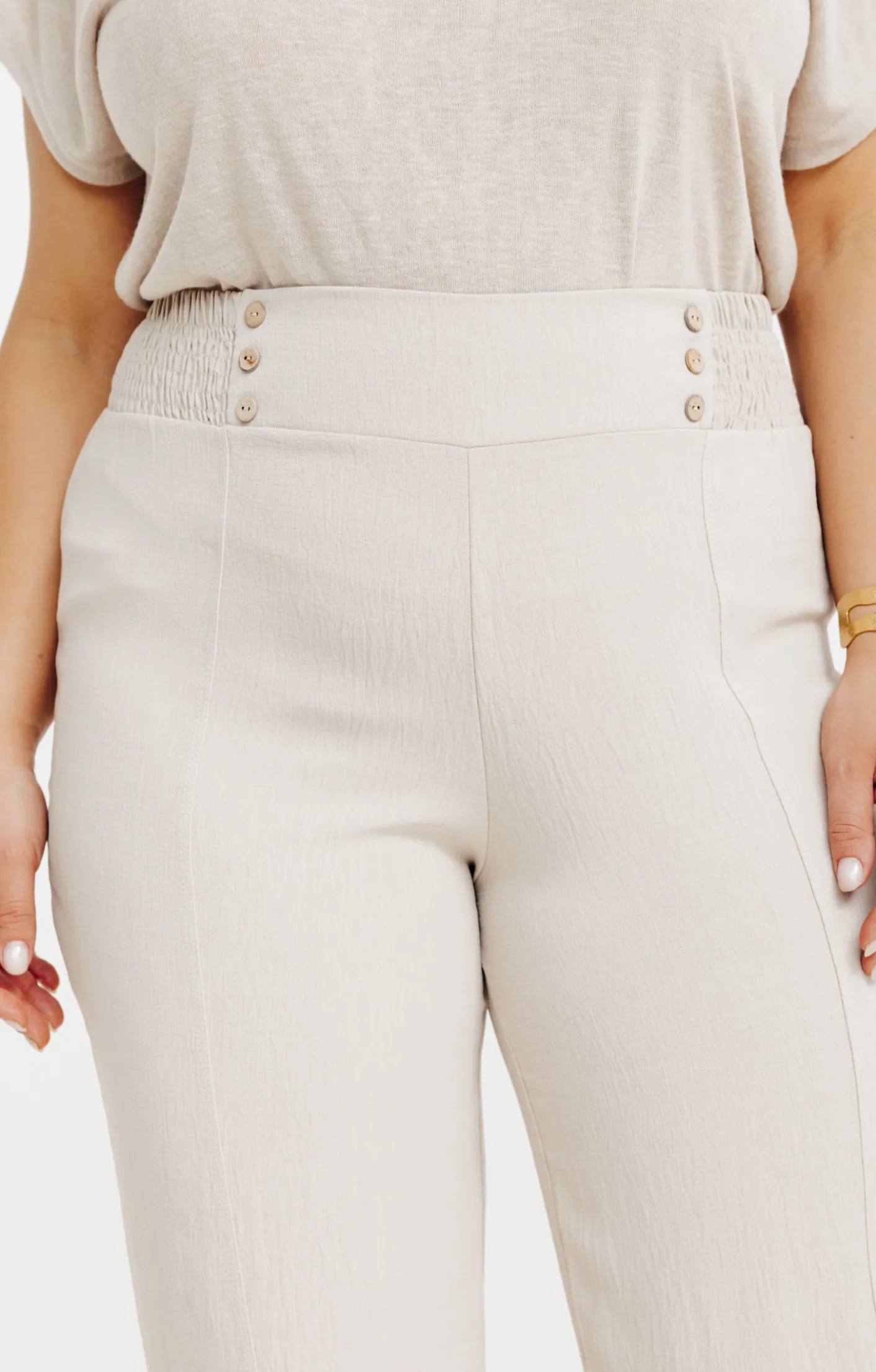 Toscane Boutique Pantalon large détail boutons coco| Pantalons