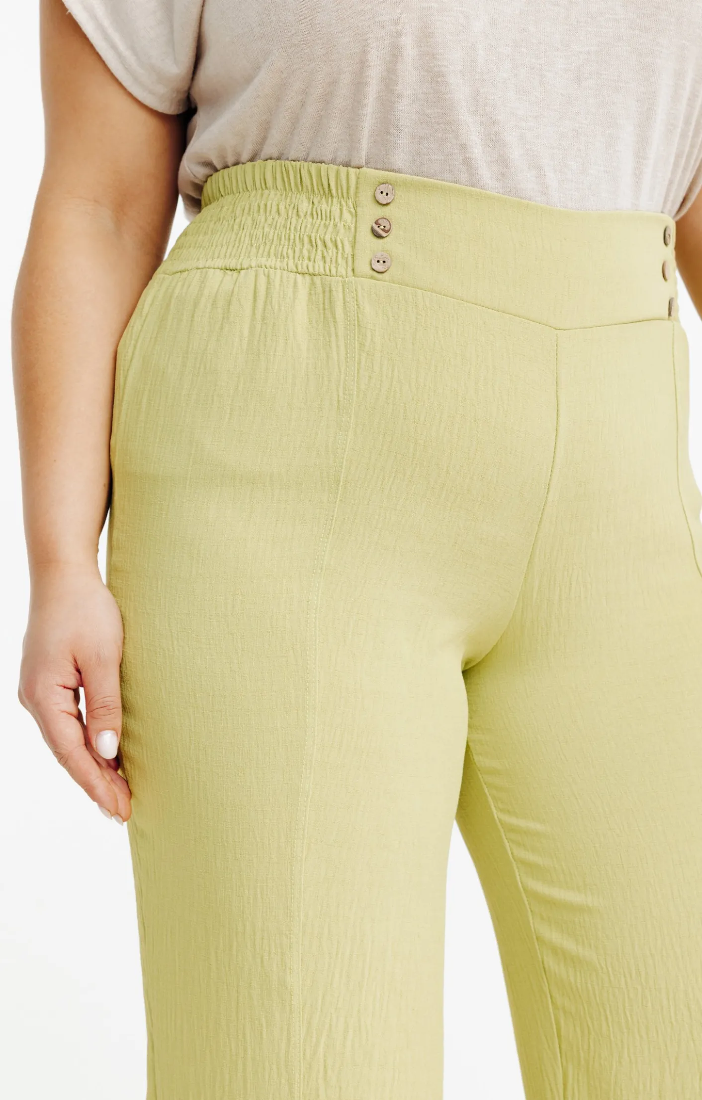 Toscane Boutique Pantalon large détail boutons coco| Pantalons