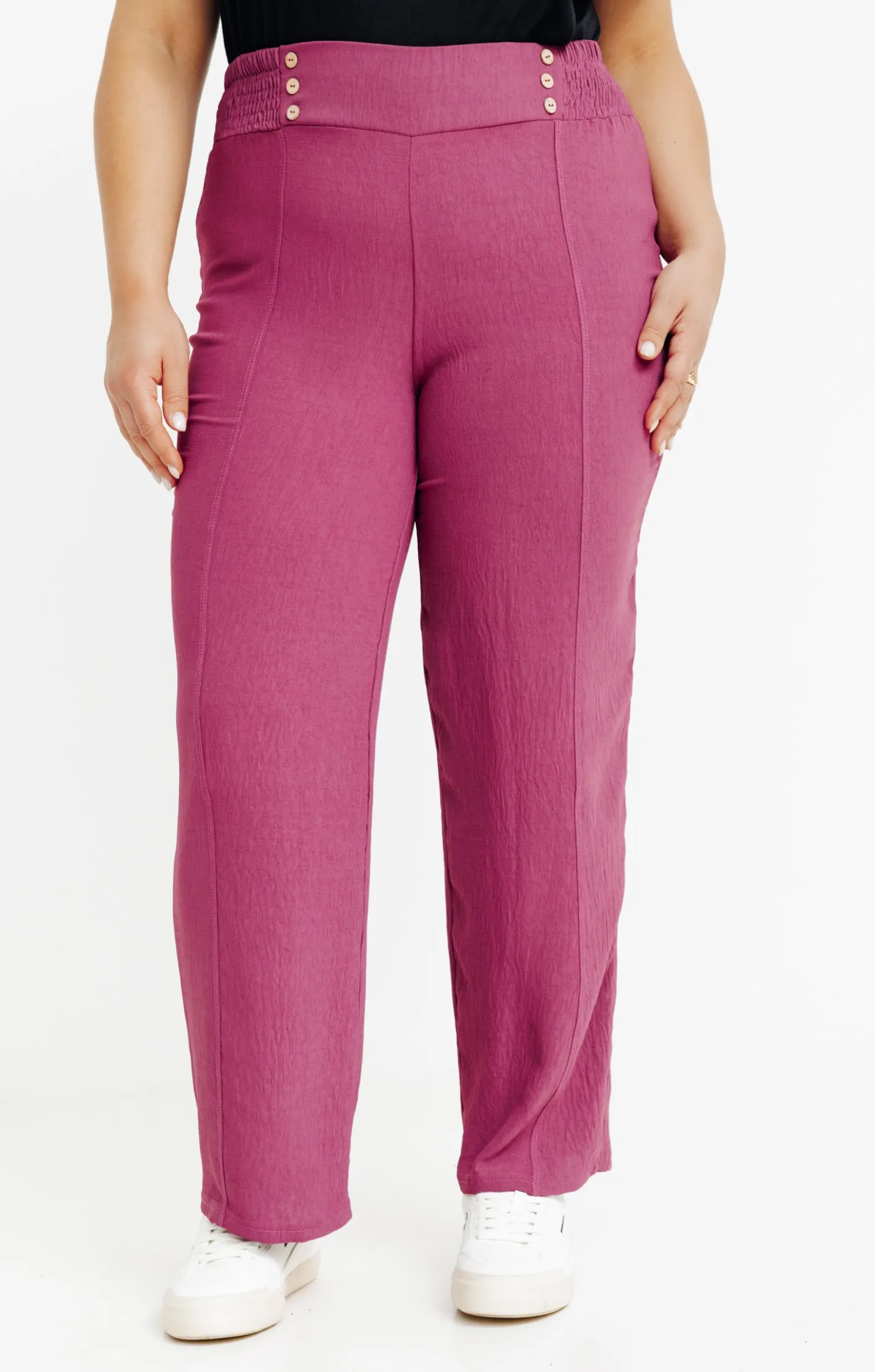 Toscane Boutique Pantalon large détail boutons coco| Pantalons