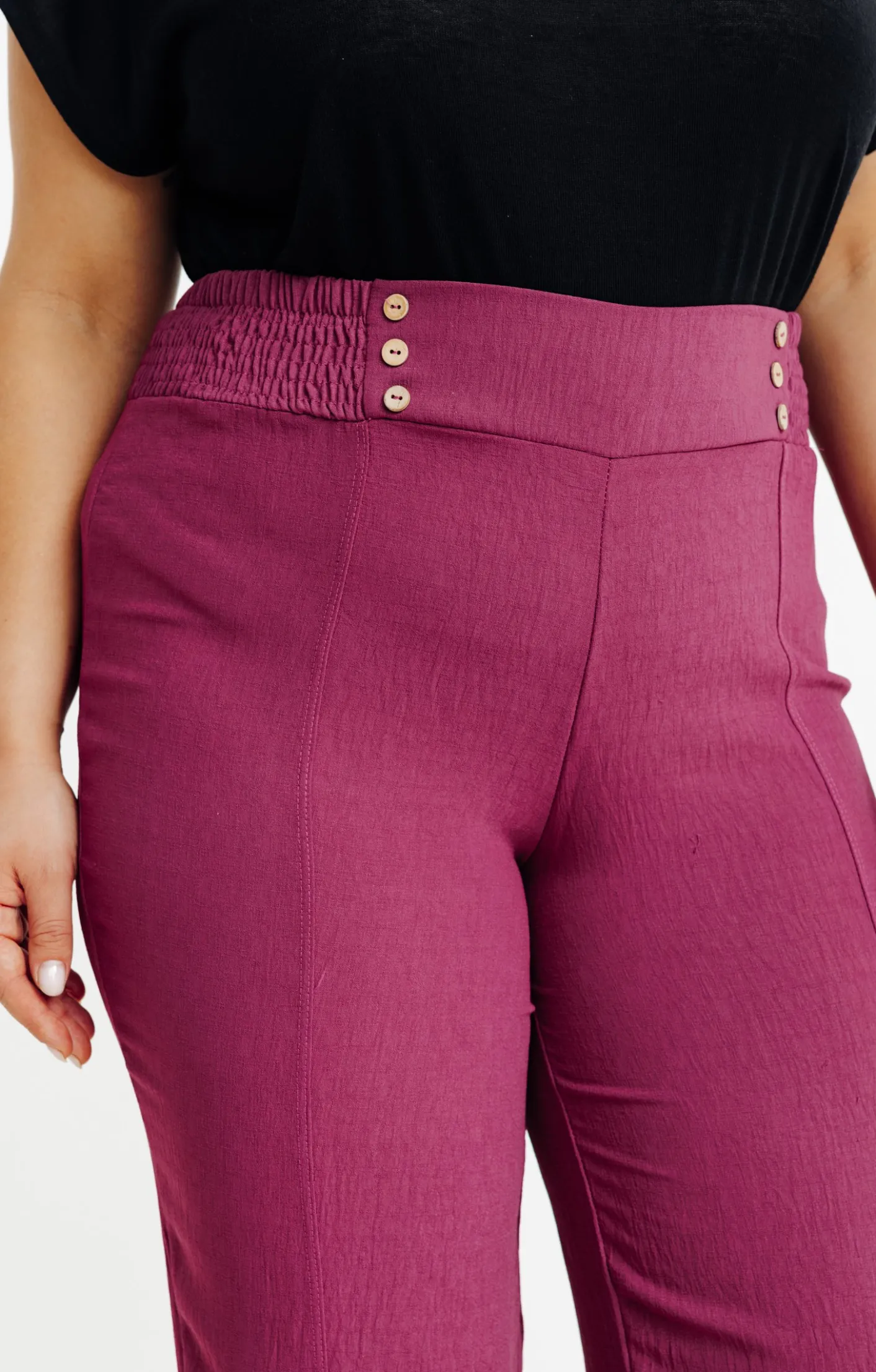 Toscane Boutique Pantalon large détail boutons coco| Pantalons