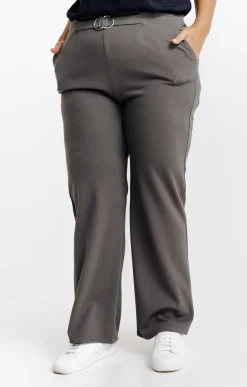 Toscane Boutique Pantalon large uni à boucle| Pantalons