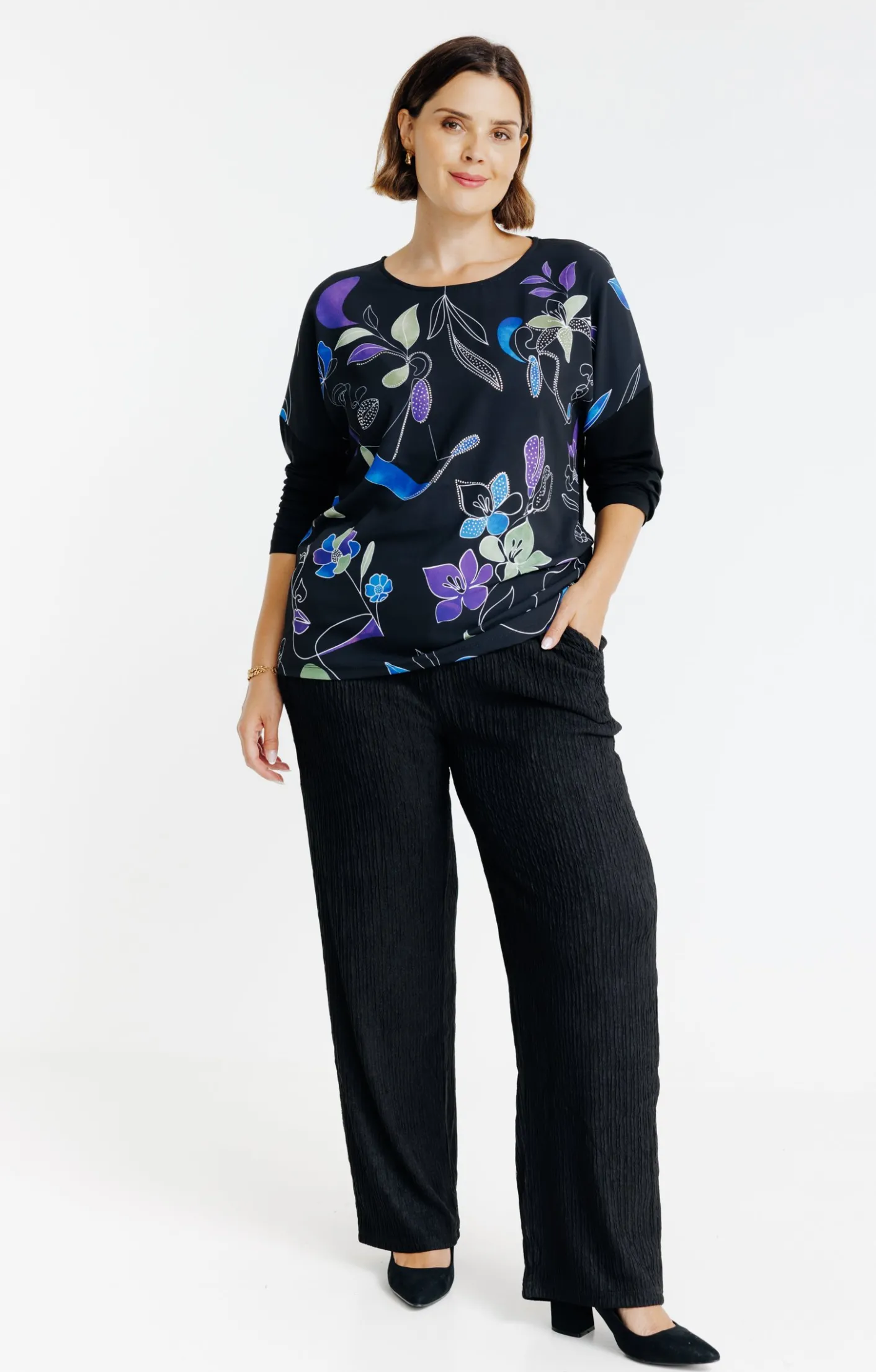 Toscane Boutique Pantalon maille froissée légère| Pantalons