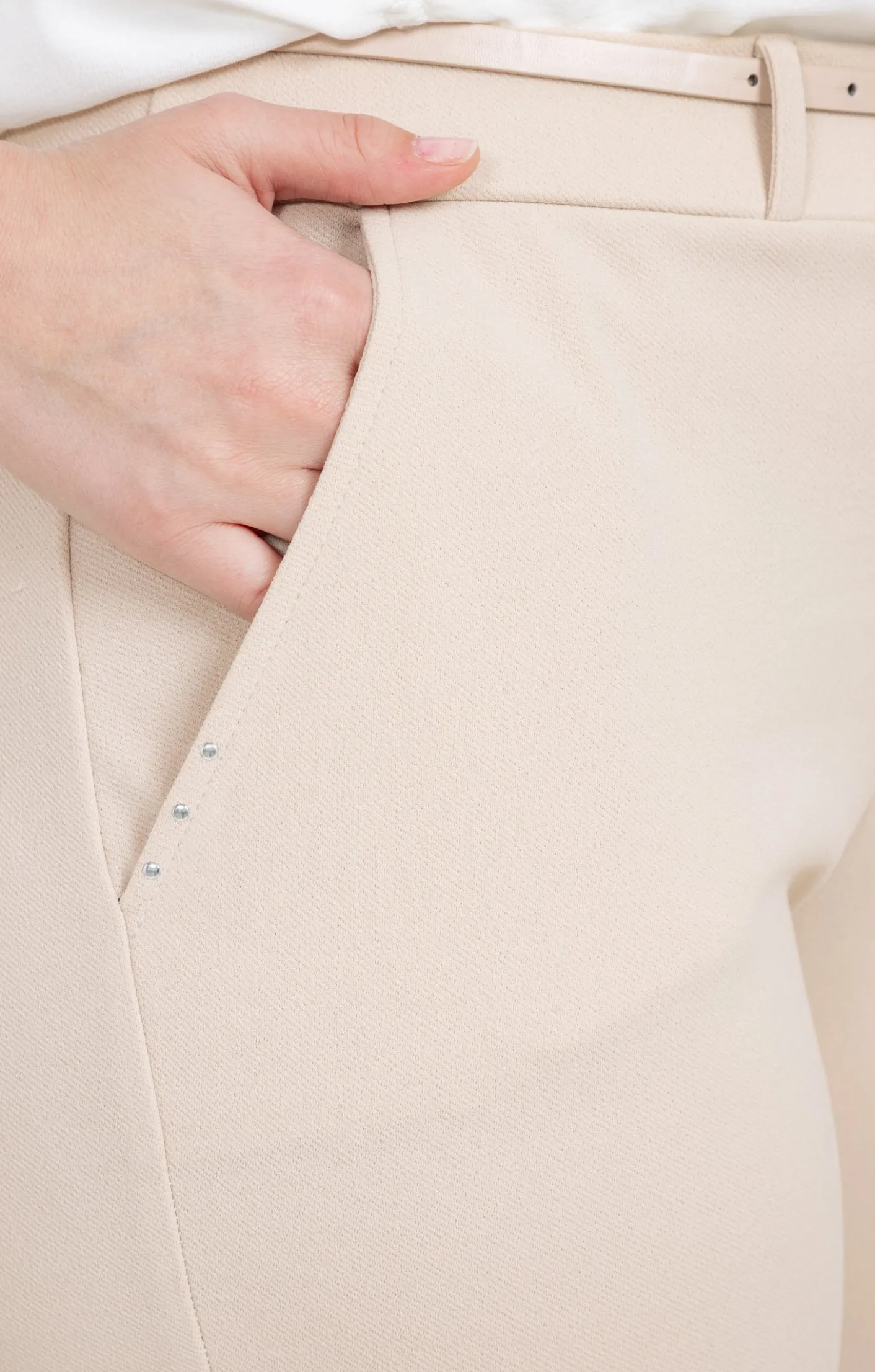 Toscane Boutique Pantalon twill avec ceinture| Pantalons