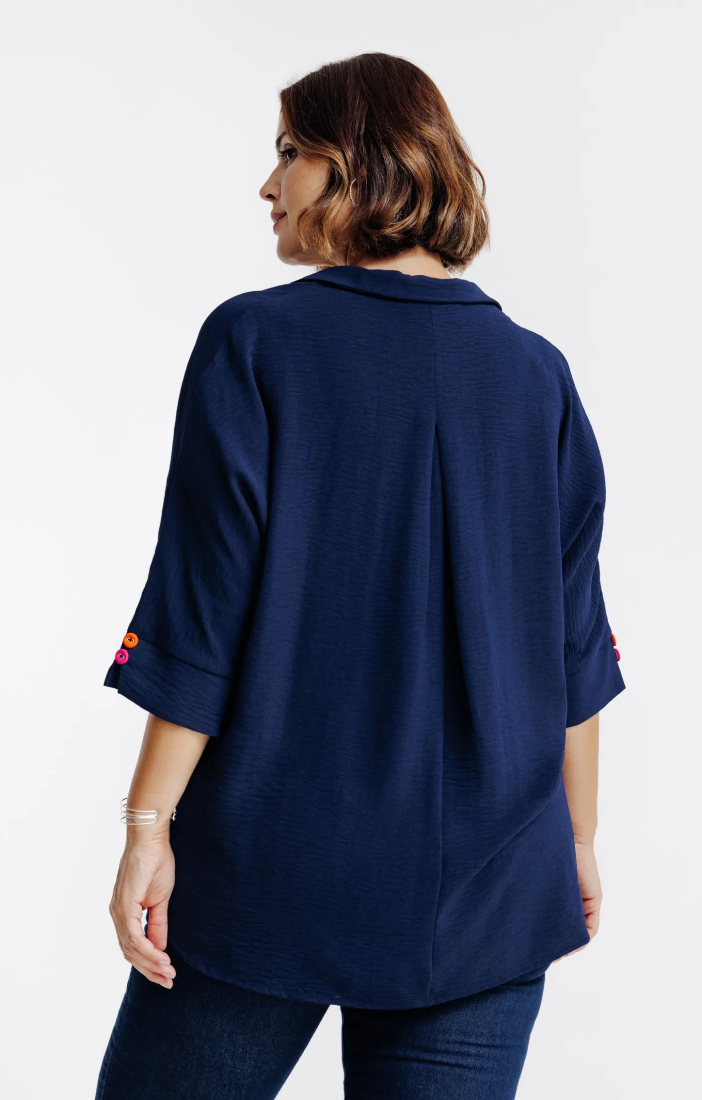 Toscane Boutique Poncho avec boutons fantaisies| Chemisiers & Tuniques