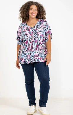 Toscane Boutique Ponchon encolure V avec collier| Tee-shirts