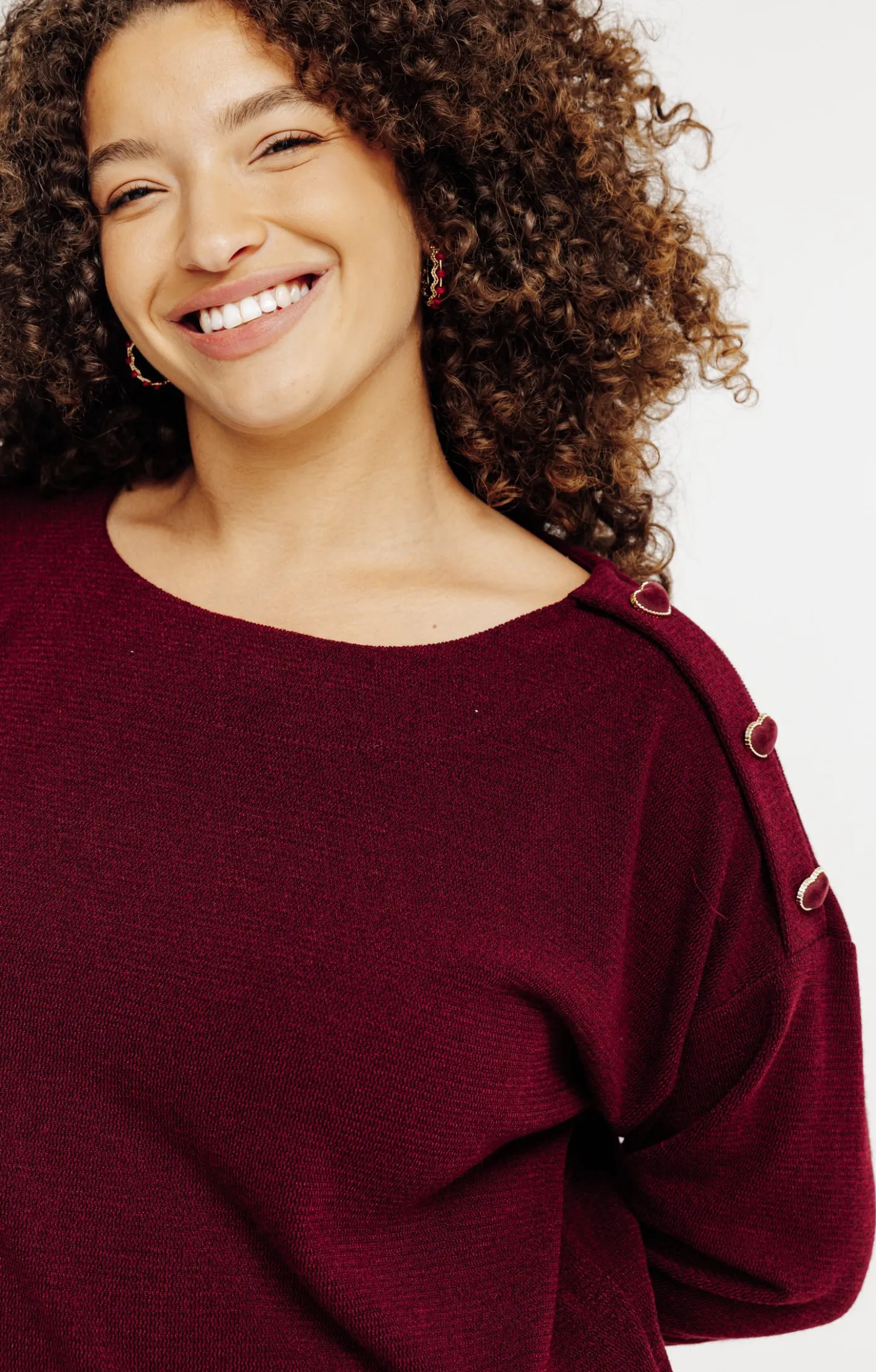 Toscane Boutique Pull avec boutons en forme de coeur| Pulls & Cardigans