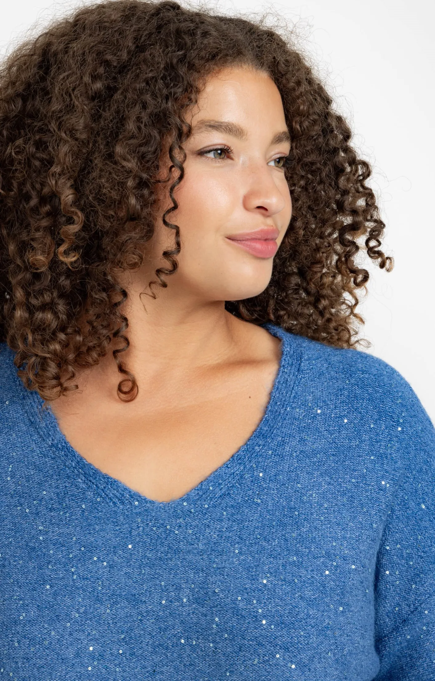 Toscane Boutique Pull col V avec strass| Pulls & Cardigans