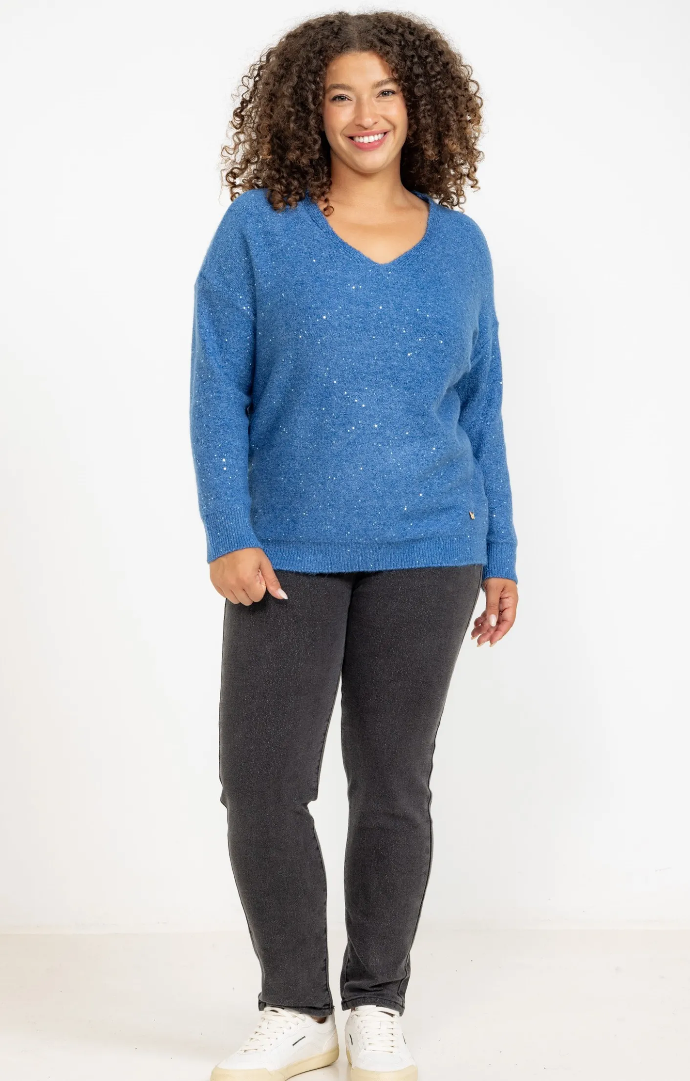 Toscane Boutique Pull col V avec strass| Pulls & Cardigans