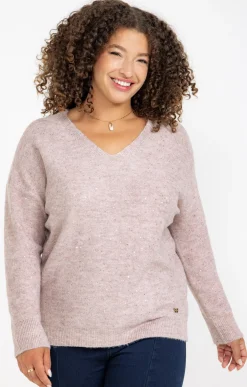 Toscane Boutique Pull col V avec strass| Pulls & Cardigans